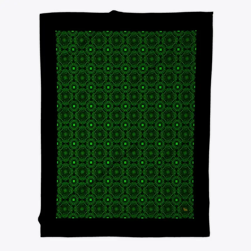 Pixelated Spirals Green